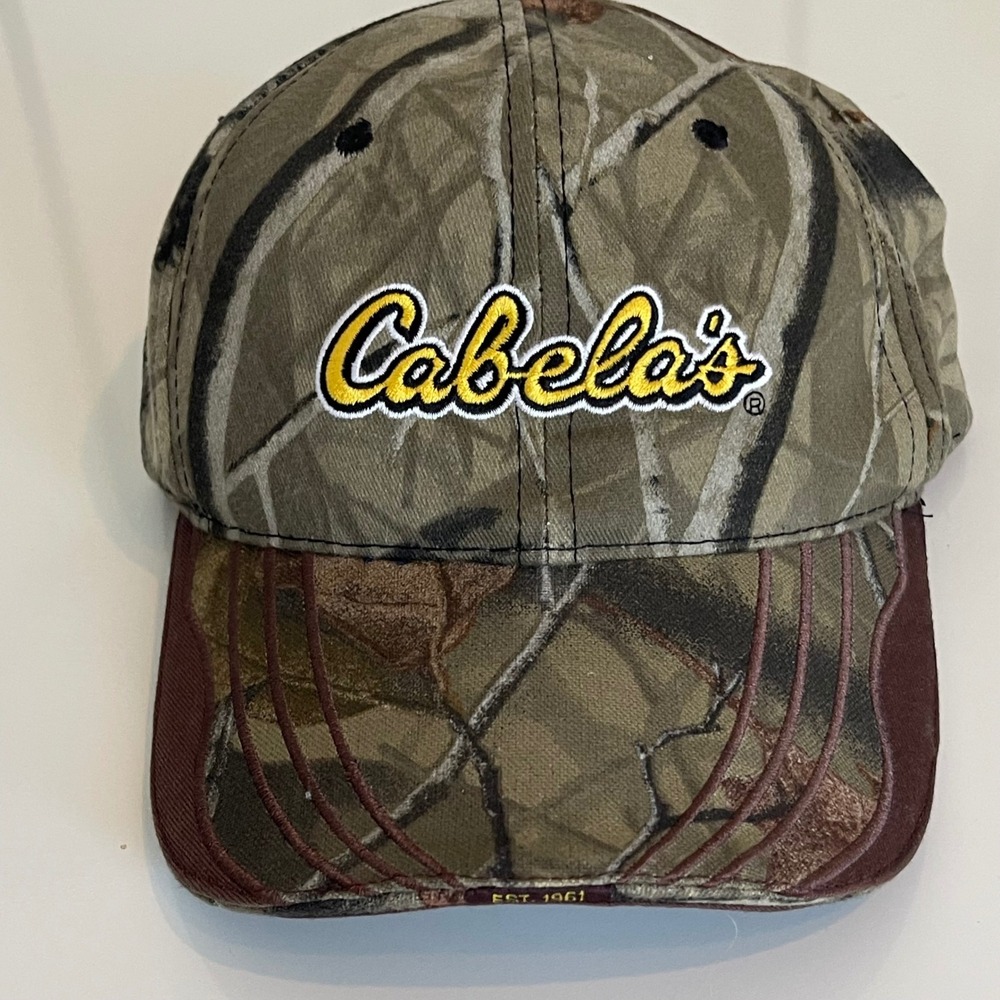 Cabela's Ft Worth, Tx Camouflage Brown Cap OSFA NWOT Outdoor Hunting Camping Men